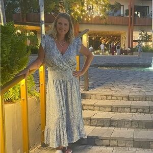 Floral Blue Maxi skirt set